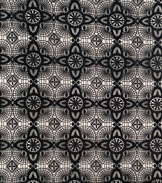 Black Embroidered Lace Fabric