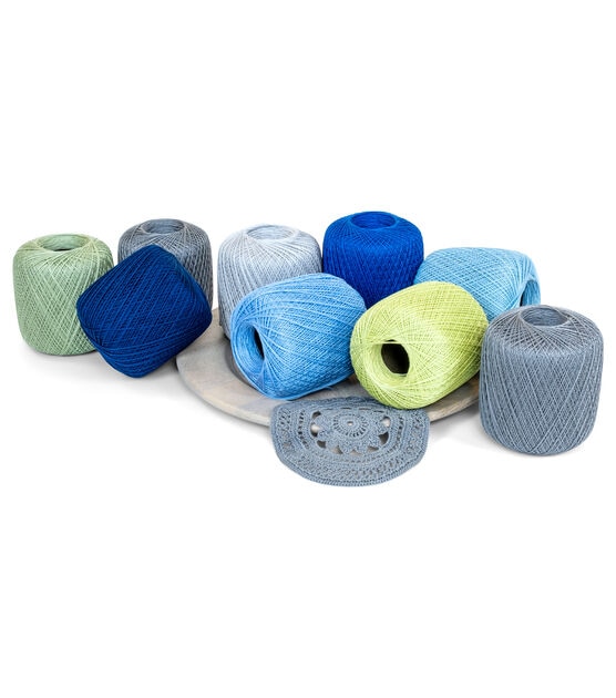 Multipack of 6 - Aunt Lydia's Classic Crochet Thread Size 10-Blue Hawaii