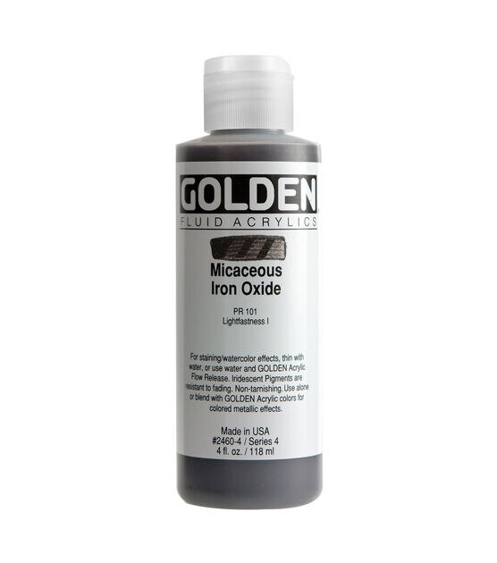 Golden Iridescent Fluid Acrylic 4 oz, , hi-res, image 1