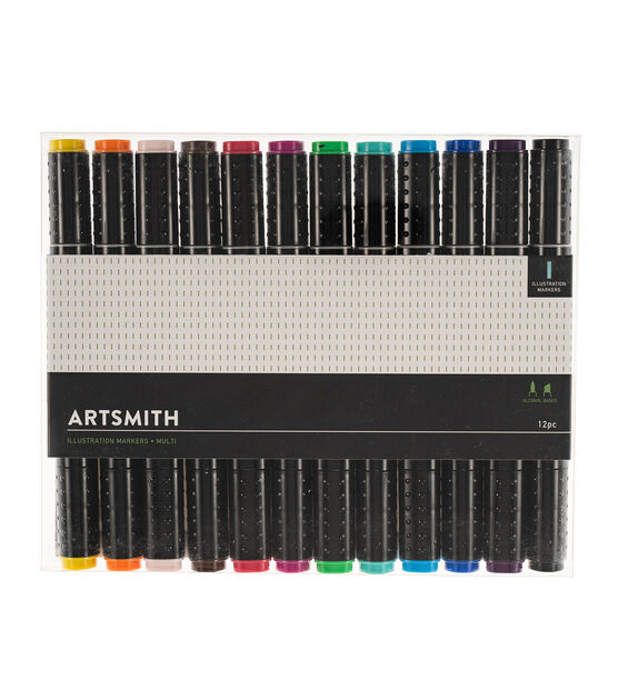 ARTSMITH Illustration Markers 12 Pack Brand New! Sealed Package DUAL NIBS