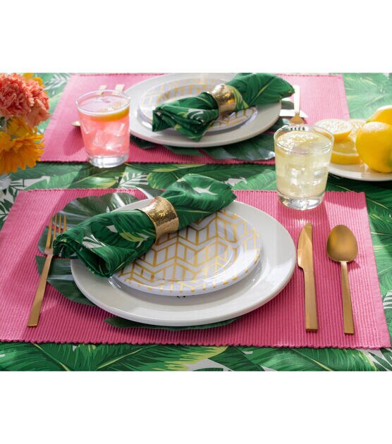Design Imports Banana Leaf Outdoor Tablecloth Round 60", , hi-res, image 6