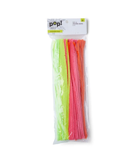6mm Multicolor Assorted Chenille Stems 100pc by POP!, , hi-res, image 1