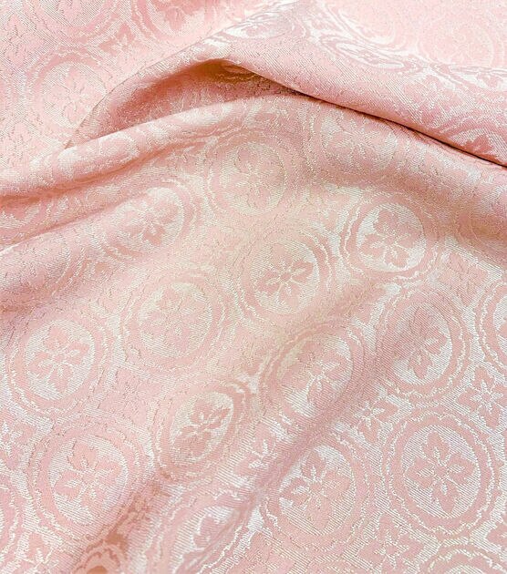 Light Pink Ditsy Floral Icon Silky Jacquard Fabric