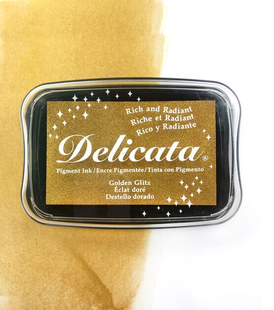 Delicata Non Tarnishing Gold Full Size Ink Pad Golden Glitz, , hi-res, image 2