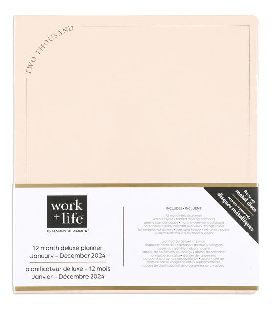 Happy Planner 12 Month 2024 Work + Life Primrose Big Vertical Planner