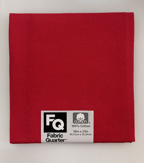 Red 1 Piece Cotton Fabric Quarter