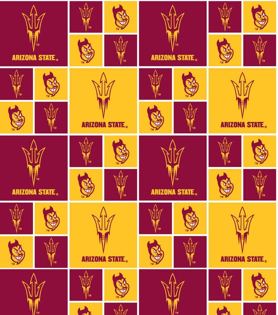 Arizona State University Sun Devils Cotton Fabric Block