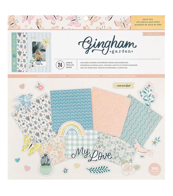 American Crafts 265ct Crate Paper Gingham Garden Project Pad