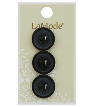 La Mode 3/4 White Pearlized 4 Hole Buttons 3pk