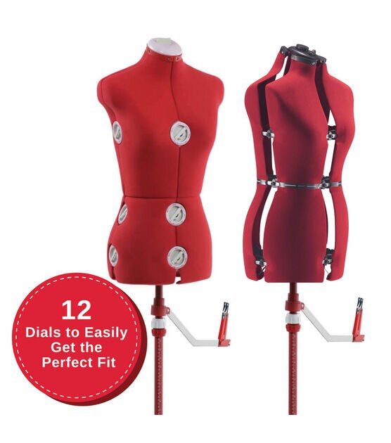 SINGER Small Medium Adjustable Dress Form Red, , hi-res, image 3