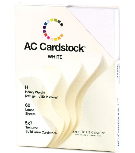 American Crafts A7 Cards & Envelopes (5.25X7.25) 12/Pkg - White