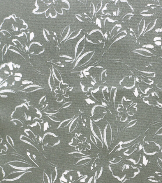 Bouquet Grey Print Outdoor Fabric