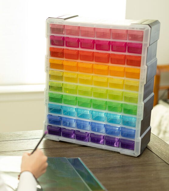 60 Drawer Organizer, Multicolor - Multi-Purpose Plastic Cabinet