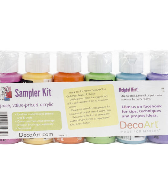 DecoArt 6ct Black Light Neon Value Pack Acrylic Paint