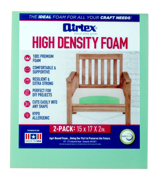 Airtex 2 x 22 High Density Foam Chair Pad - Cushion Foam - Sewing Supplies