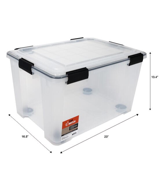 IRIS 14.5 Gal. Snap Top Plastic Storage Box in Clear with Gray Lid