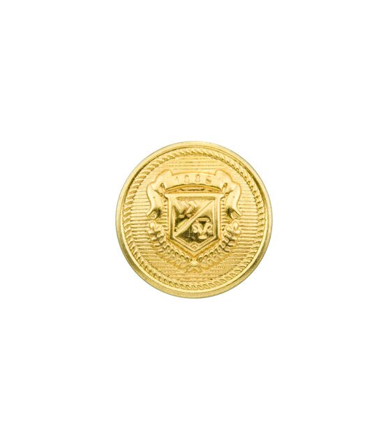 La Mode 5/8" Gold Crest Shank Buttons 3pk, , hi-res, image 2