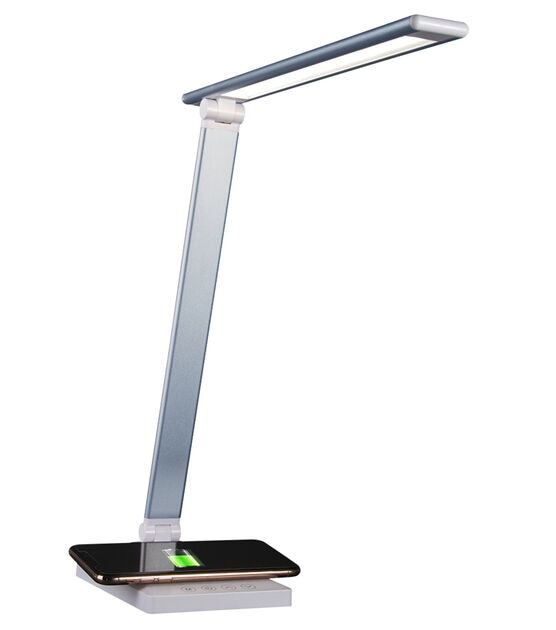 OttLite 22" Blue Entice LED Desk Lamp With Wireless Charging, , hi-res, image 11