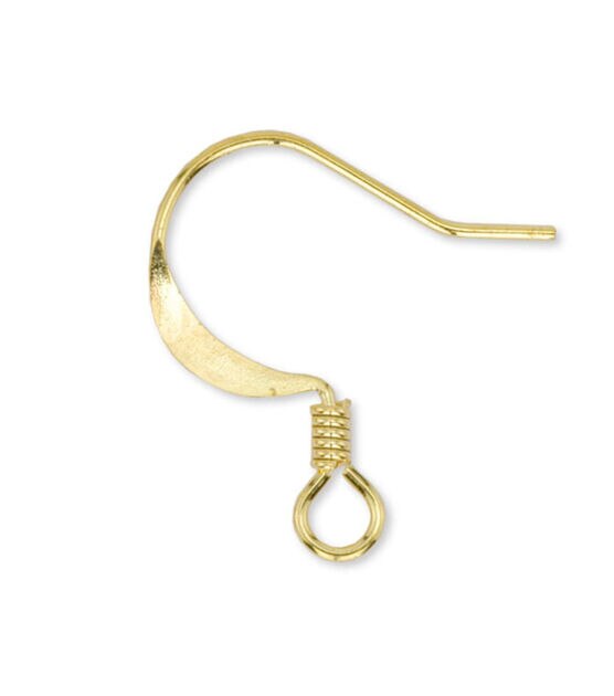 Beadalon Ear Wires Dapped & Spring Gold Color 20pk