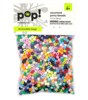 POP! Possibilities Glitter Pony Beads - Pink