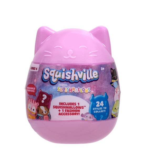 Squishmallow Squishville Mystery Mini Plush Assortment Blind Package - 1 Blind Pack Surprise Egg Bundle and 2 My Outlet Mall Stickers - Squishmallow
