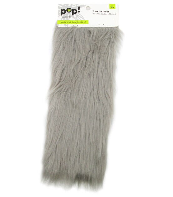 9" x 12" Gray Long Pile Fur by POP!