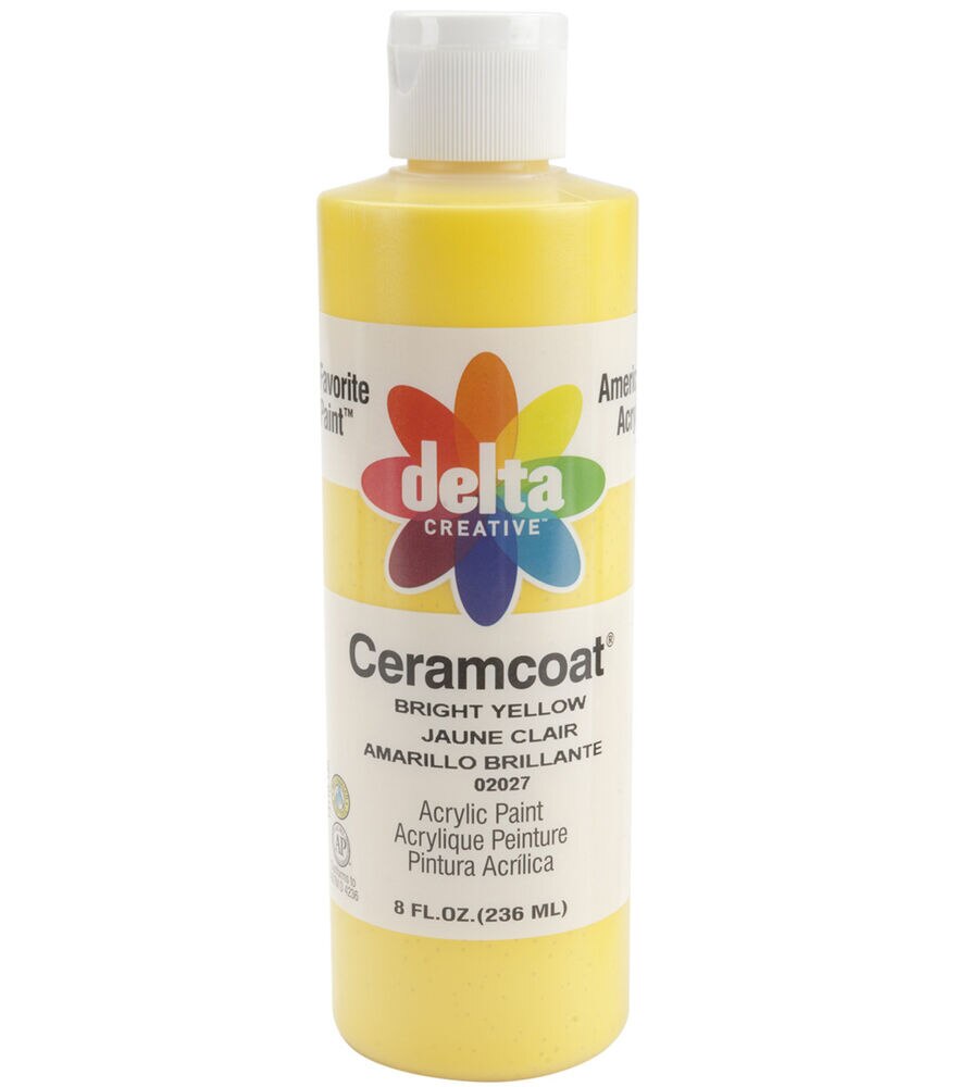 Delta Ceramcoat 8 fl. oz Acrylic Paint, Transparent Bright Yellow, swatch