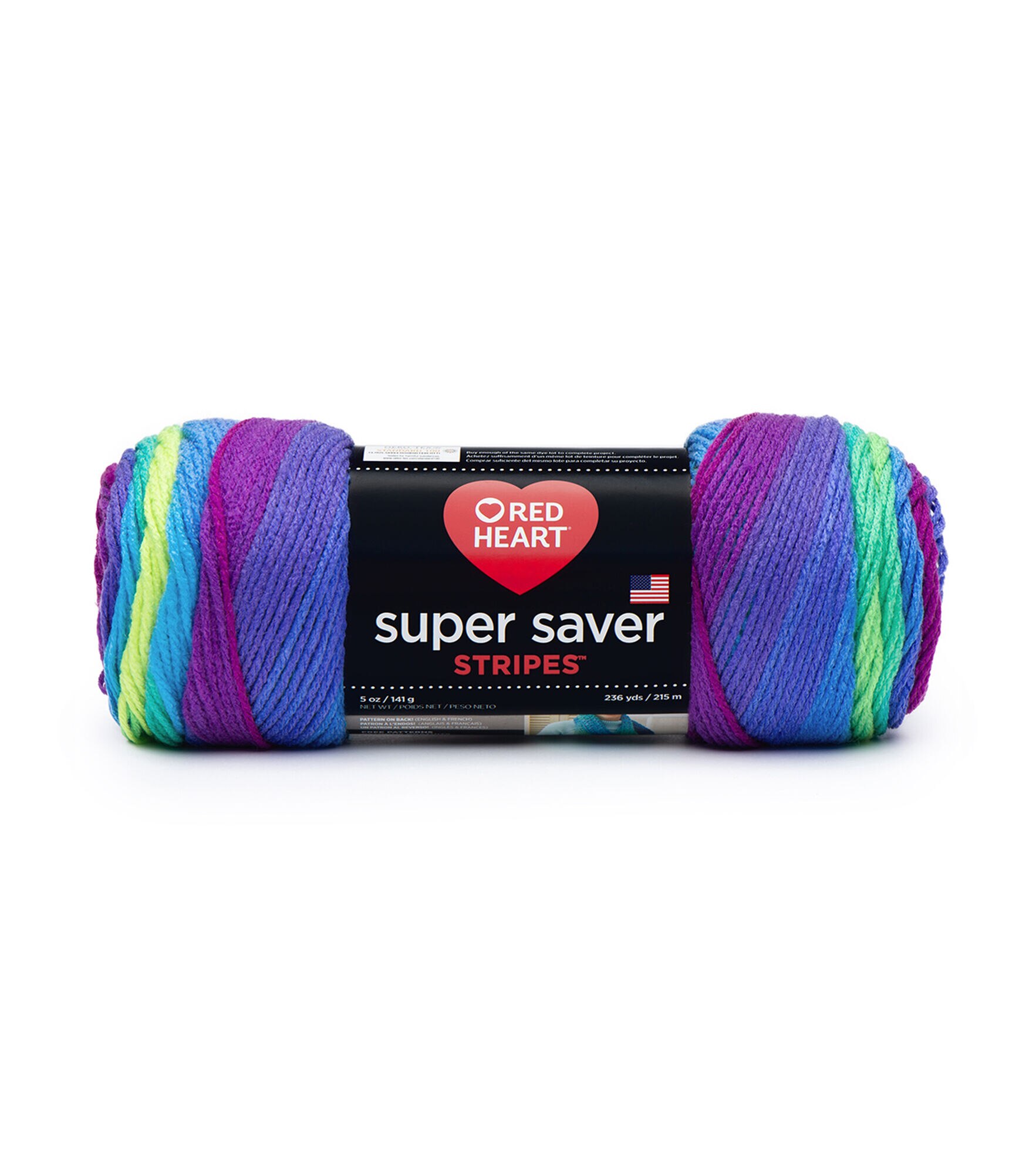 Red Heart Super Saver Stripes Worsted Acrylic Yarn, Parrot Stripe, hi-res