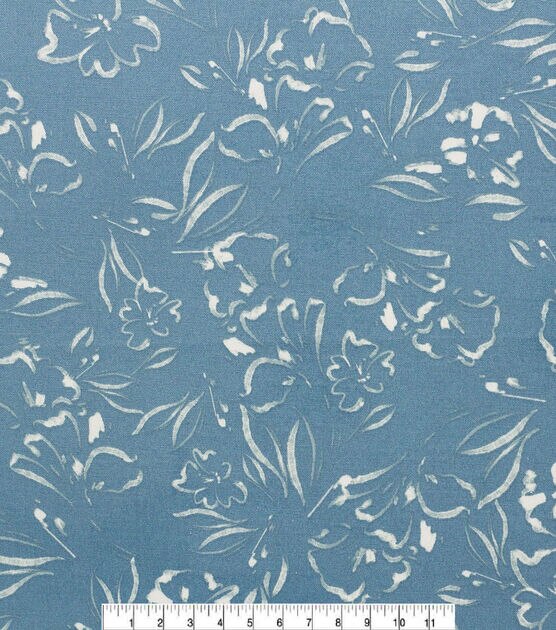 Bouquet Blue Print Outdoor Fabric, , hi-res, image 2