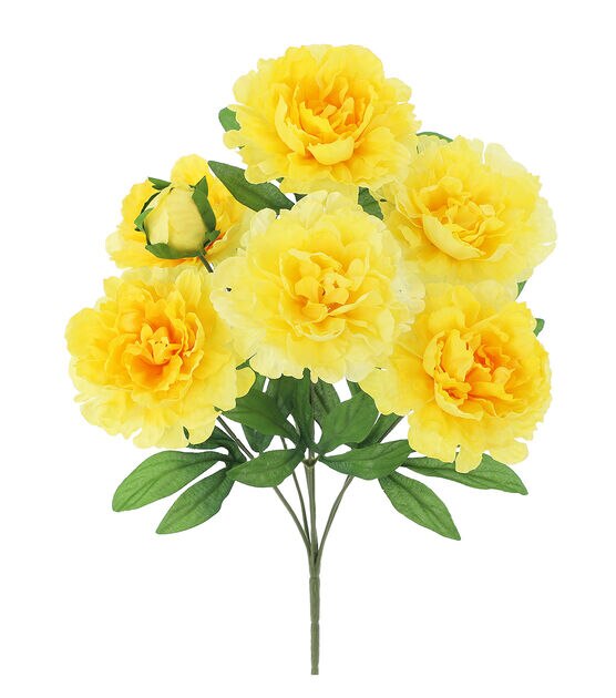 17.5" Spring Yellow Peony Bush by Bloom Room