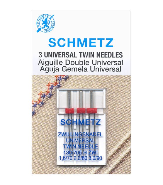 Schmetz Sewing Machine Needles : Twin Universal 3/90
