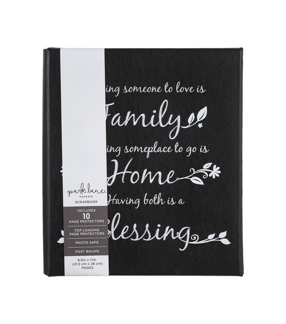 Park Lane 8.5 x 11 Words on Black Scrapbook Album - Scrapbook Albums - Paper Crafts & Scrapbooking