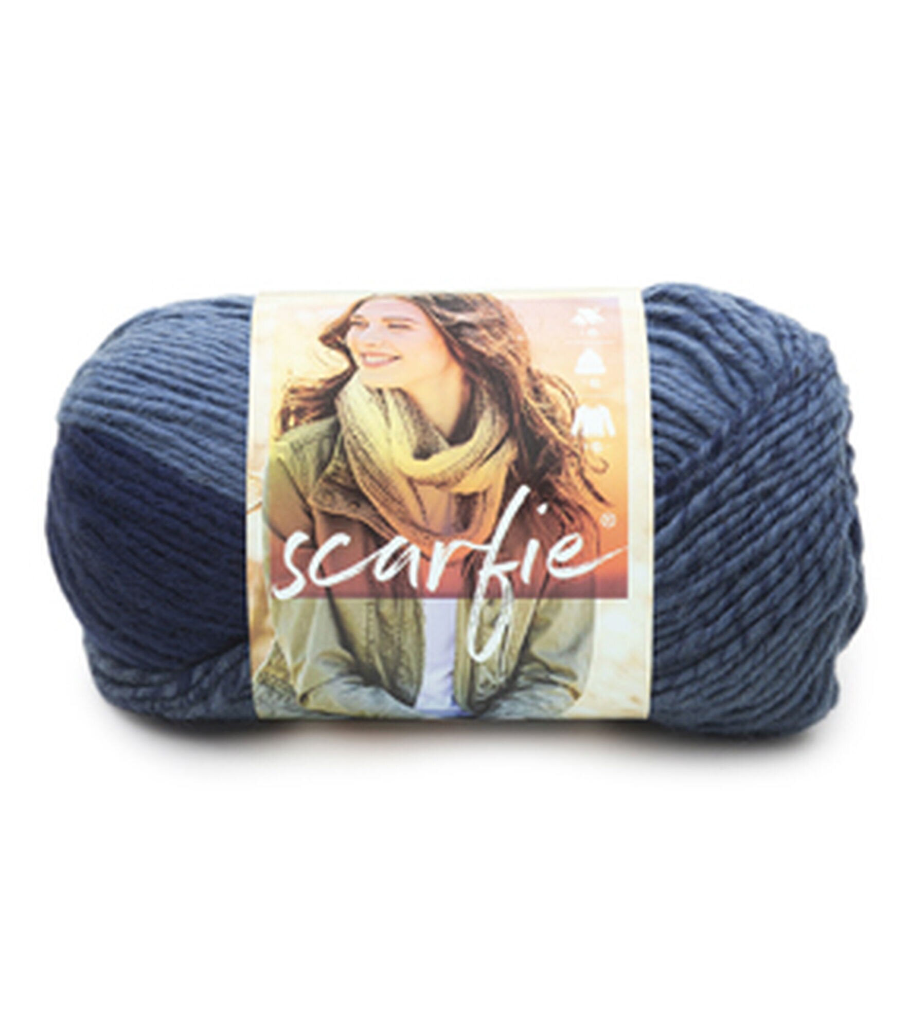 Lion Brand Scarfie 312yds Bulky Acrylic Blend Yarn, Denim/navy, hi-res