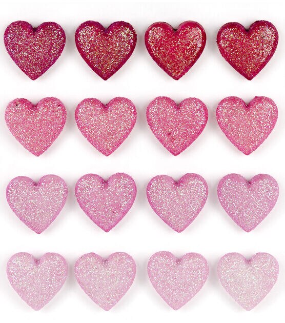 Pink Sparkle Heart Stickers 3/4 Inch