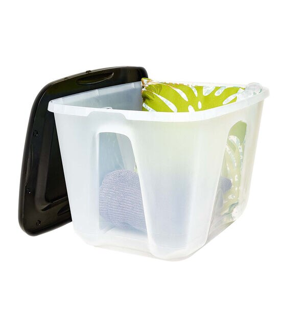 HOMZ Durabilt 34 Gallon Plastic Organizer Storage Bin Tote with