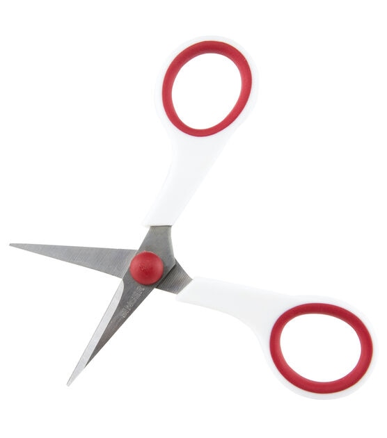 White & Red Fabric Scissors - 8.5