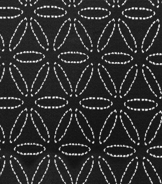 Black/White Floral Pick Stretch Woven Fabric