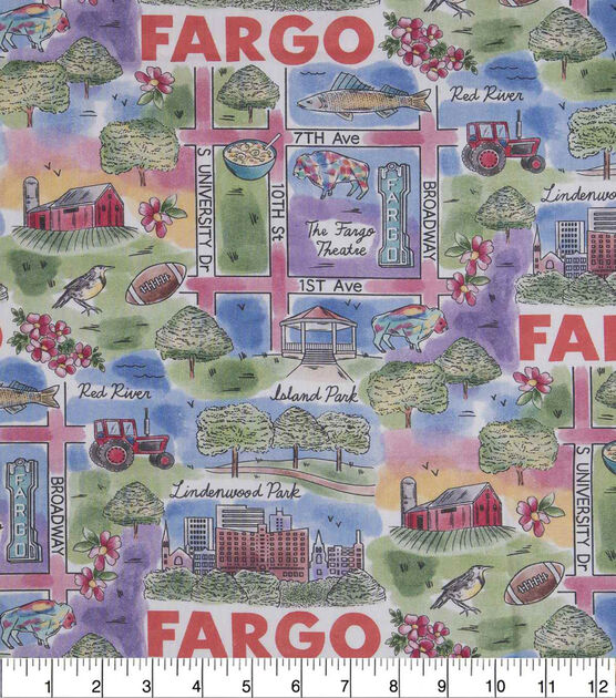 Fargo North Dakota City Pride Cotton Fabric, , hi-res, image 2