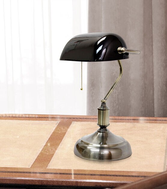 All The Rages Executive Banker's Desk Lamp with Glass Shade, , hi-res, image 6