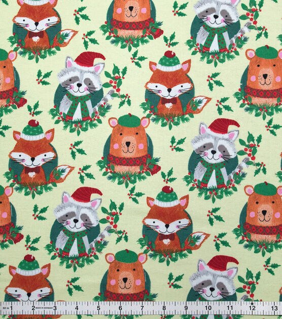 Woodland Animals Super Snuggle Christmas Flannel Fabric | JOANN