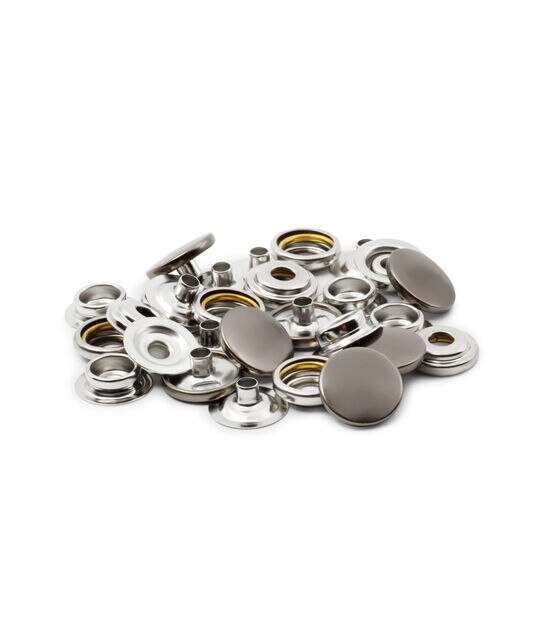 Trimming Shop 15mm S Spring Press Studs Snap Fasteners Plastic Cap with  Gunmetal Black Metal Back Snap Buttons - Navy, 100pcs 