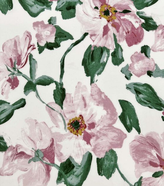 Floral on Cream Smocked Rayon Challis Fabric