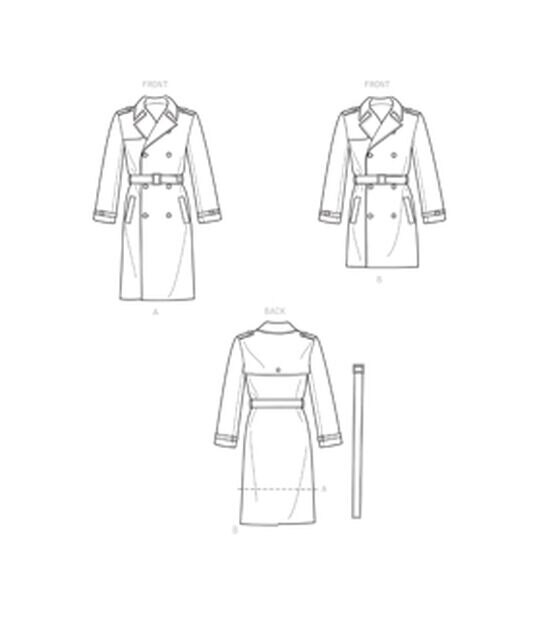 S9389, Simplicity Sewing Pattern Men's Trench Coat in Two Lengths