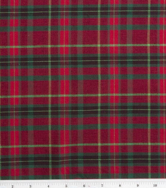 Homespuns Red & Green Plaid Cotton Fabric 44