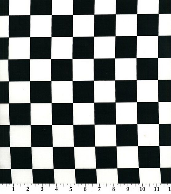 Checkerboard pattern in black and white on 7/8 white single face