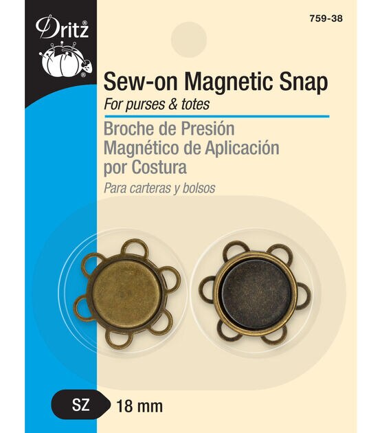 Dritz Sew-On Snaps, 48 Sets, Size 10, Black