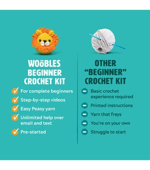 Wobbles Crochet Animal Kit Knitting Kit With Animal DIY Craft Art Knitting  Kit Beginner Crochet Kit