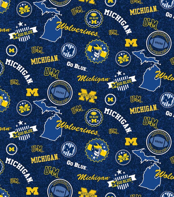 Univeristy of Michigan Wolverines Cotton Fabric Home State, , hi-res, image 2