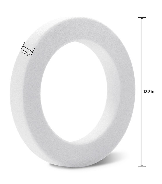 Floracraft Styrofoam Wreath Ring BEV Pkg 14 White