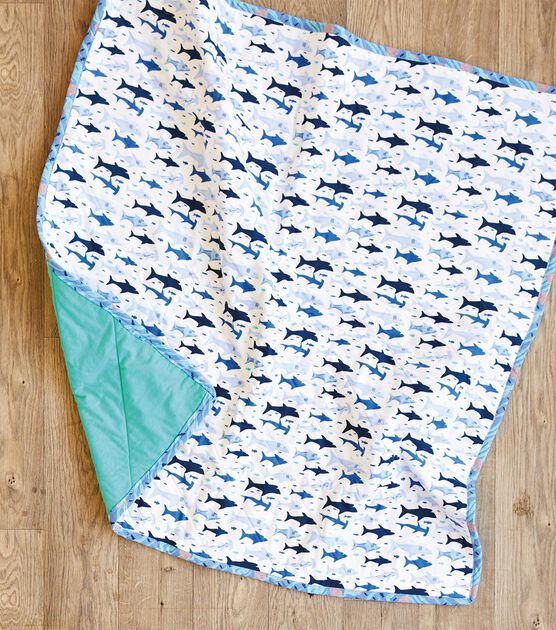  Comfy Flannel Sharks Blue, Fabric by the Yard : Arts